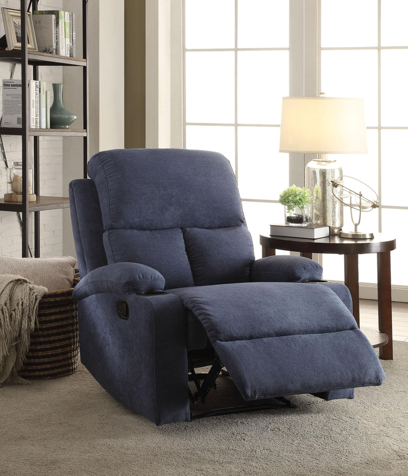 Rosia Blue Velvet Recliner (Motion) image