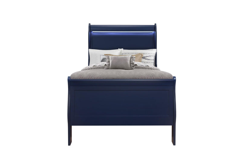 CHARLIE BLUE TWIN BED WITH LED image