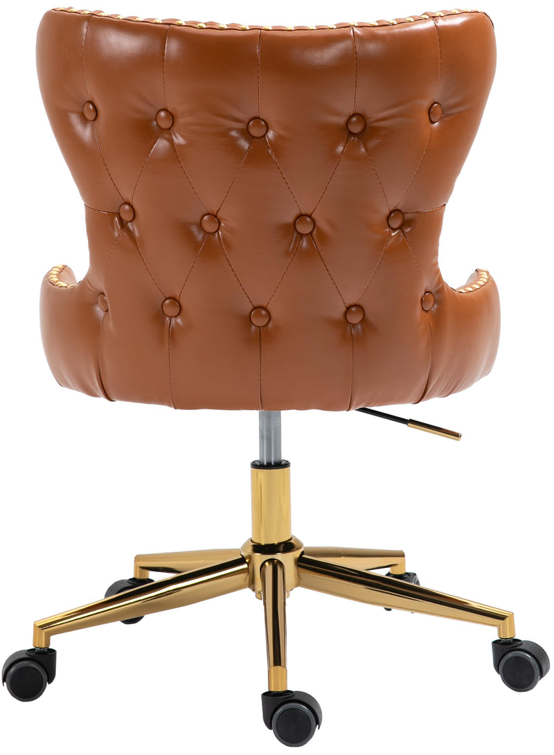 Hendrix Cognac Faux Leather Office Chair