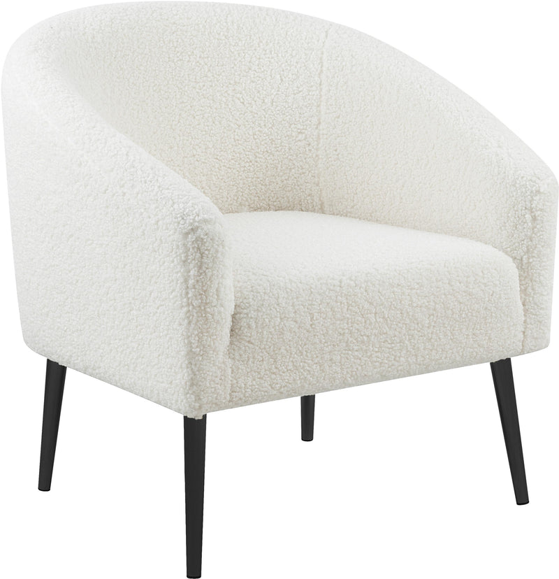 Barlow White Faux Sheepskin Fur Accent Chair