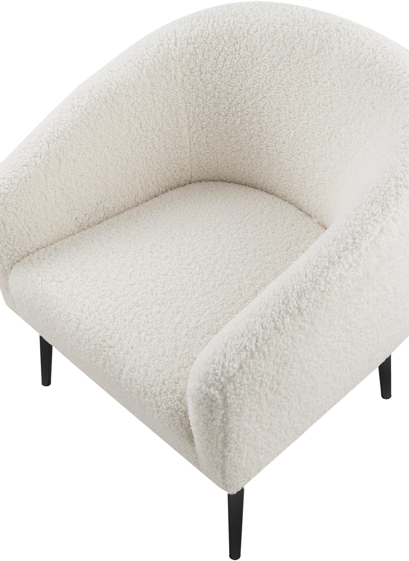 Barlow White Faux Sheepskin Fur Accent Chair