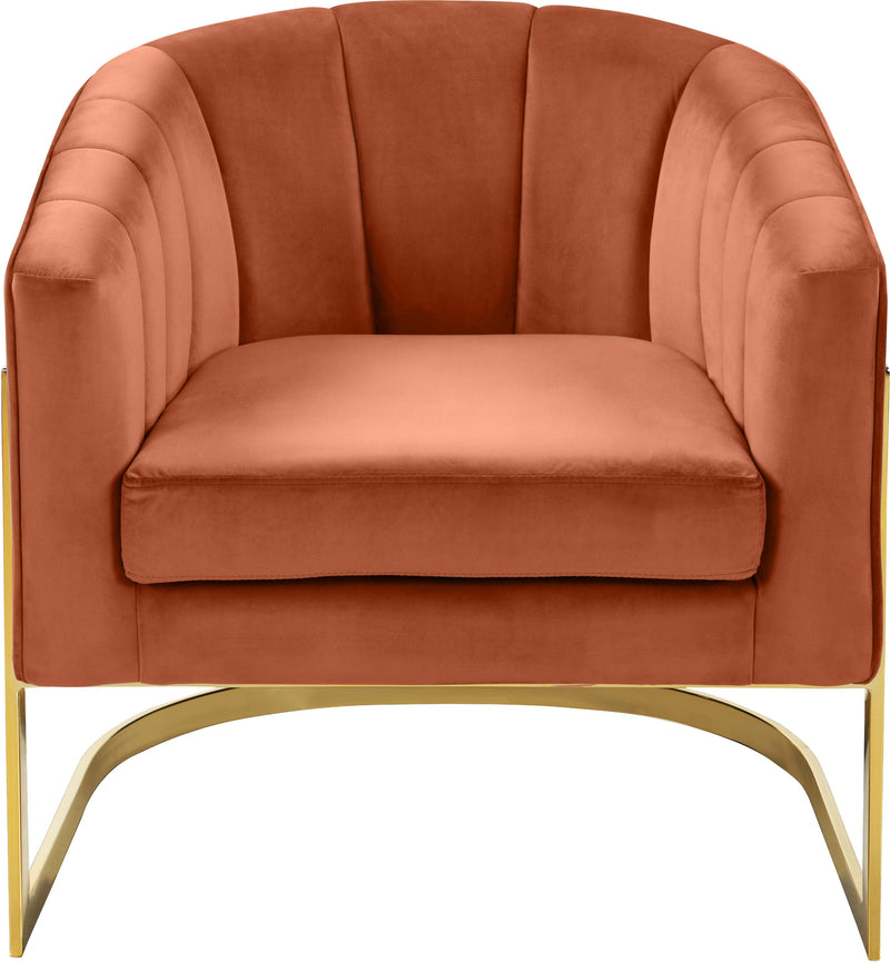 Carter Cognac Velvet Accent Chair