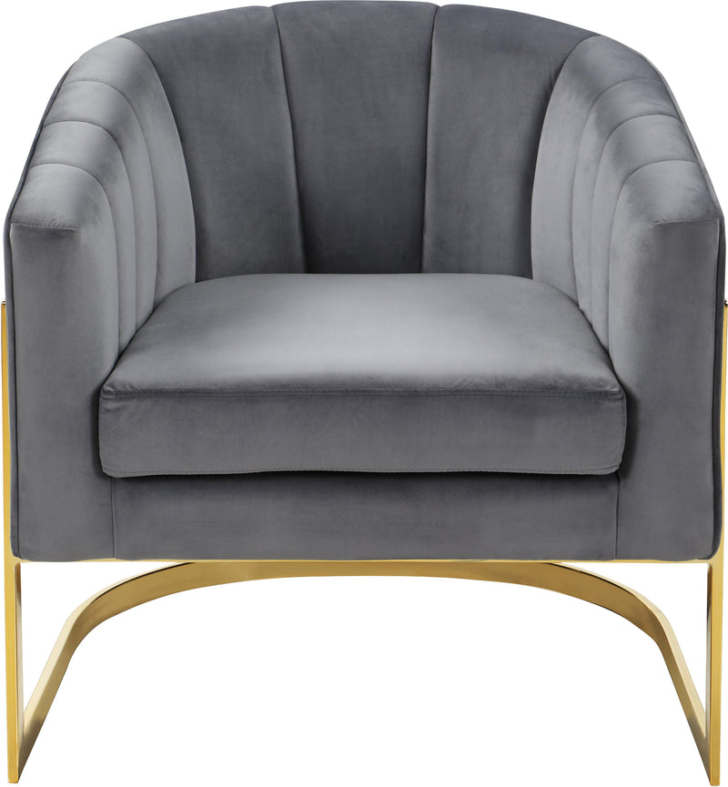 Carter Grey Velvet Accent Chair