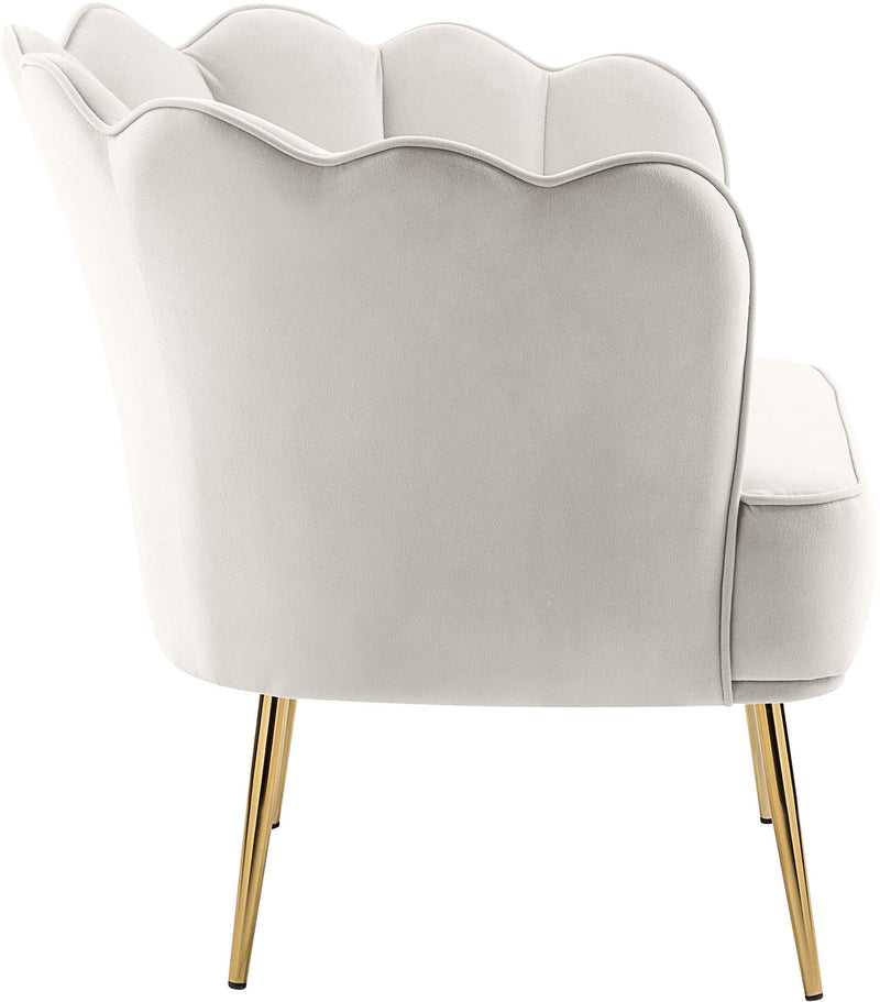 Jester Cream Velvet Accent Chair
