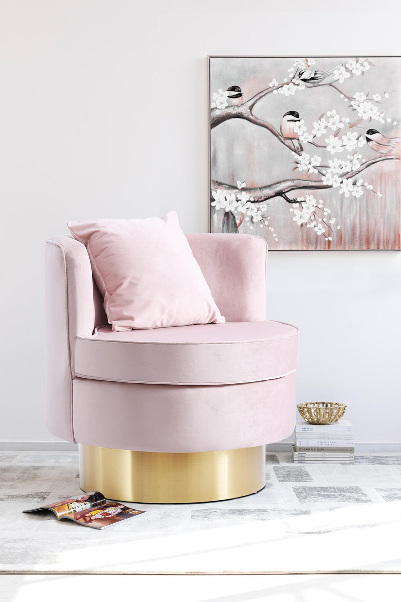 Kendra Pink Velvet Accent Chair