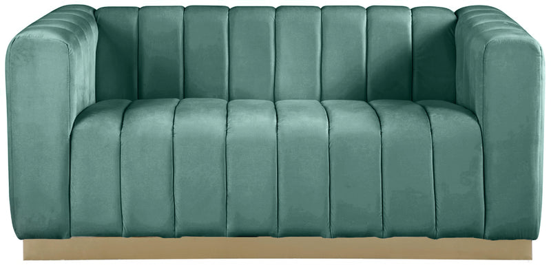 Marlon Mint Velvet Loveseat