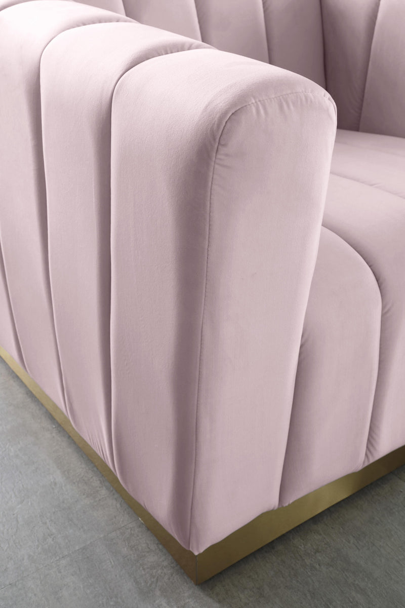 Marlon Pink Velvet Loveseat