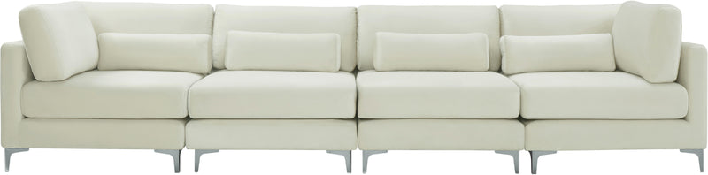 Julia Cream Velvet Modular Sofa (4 Boxes)