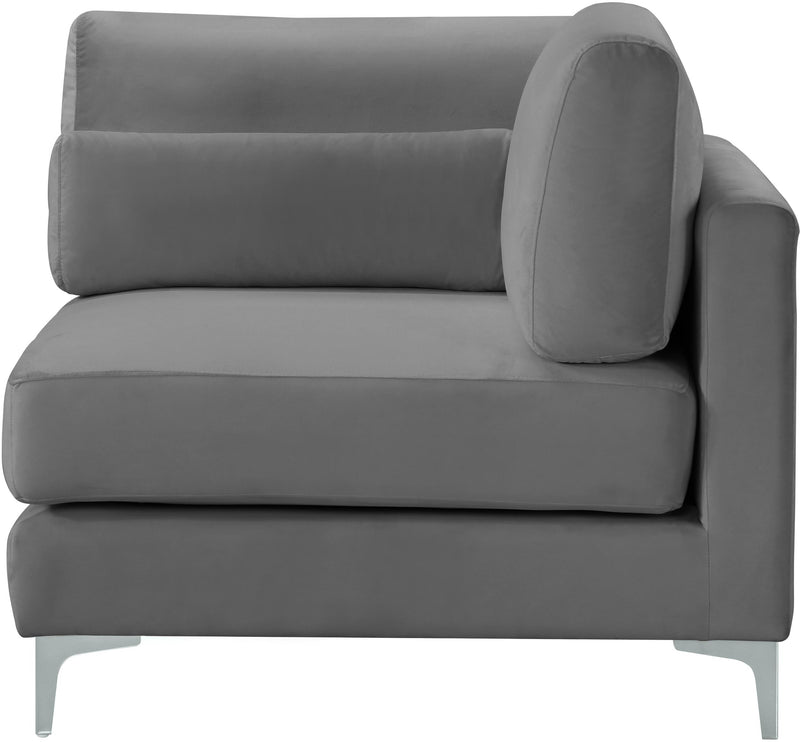Julia Grey Velvet Modular Corner Chair