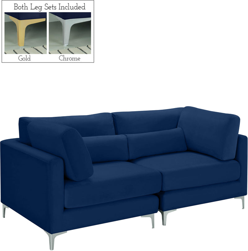 Julia Navy Velvet Modular Sofa