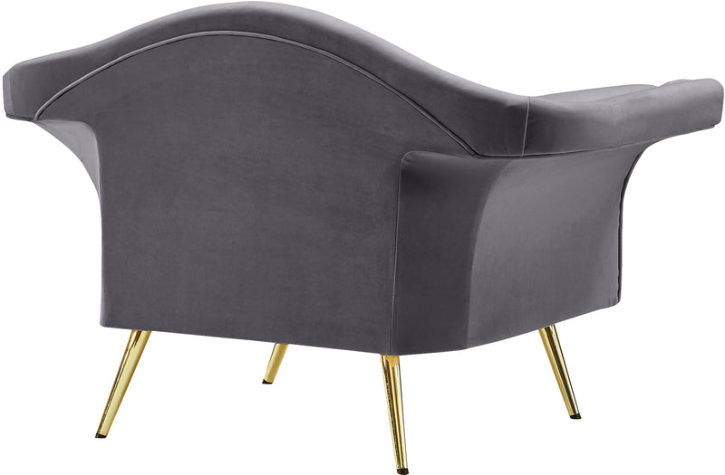 Lips Grey Velvet Chair