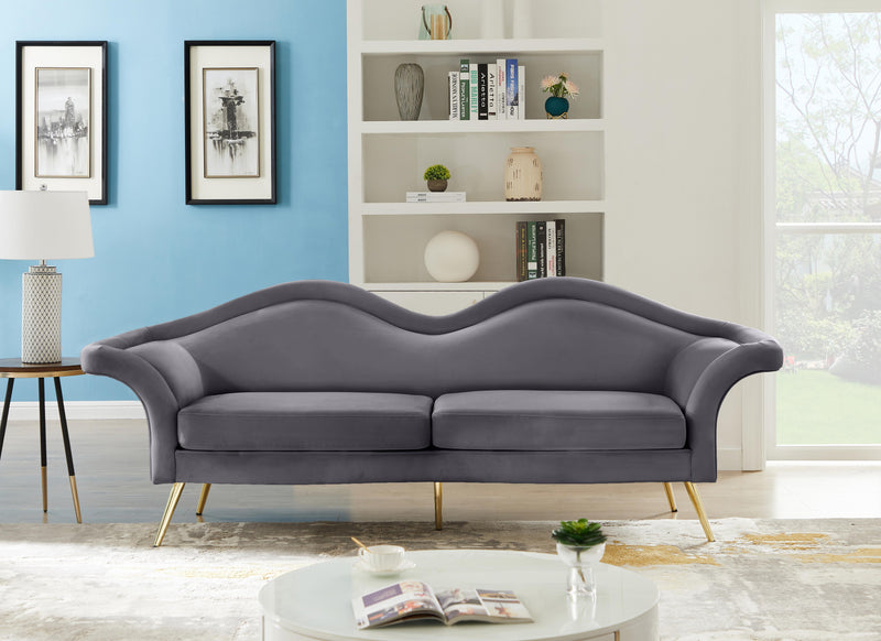 Lips Grey Velvet Sofa