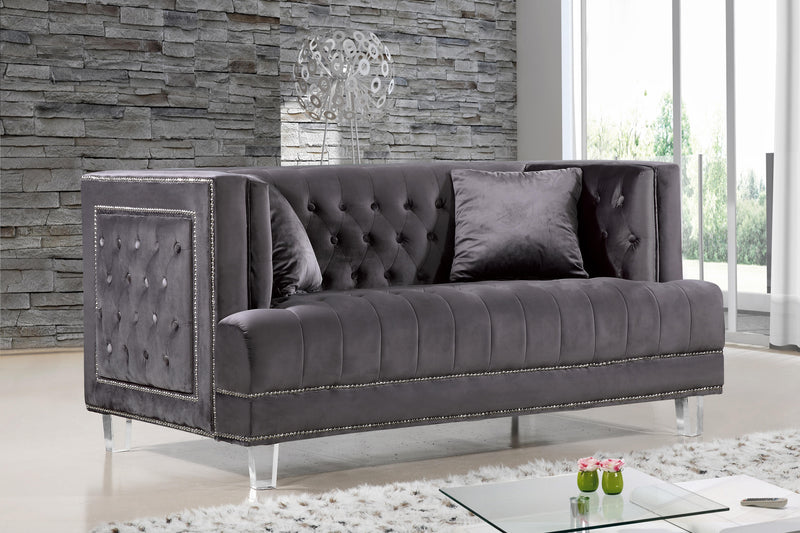 Lucas Grey Velvet Loveseat