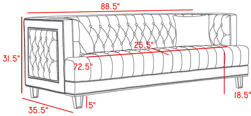 Lucas Black Velvet Sofa