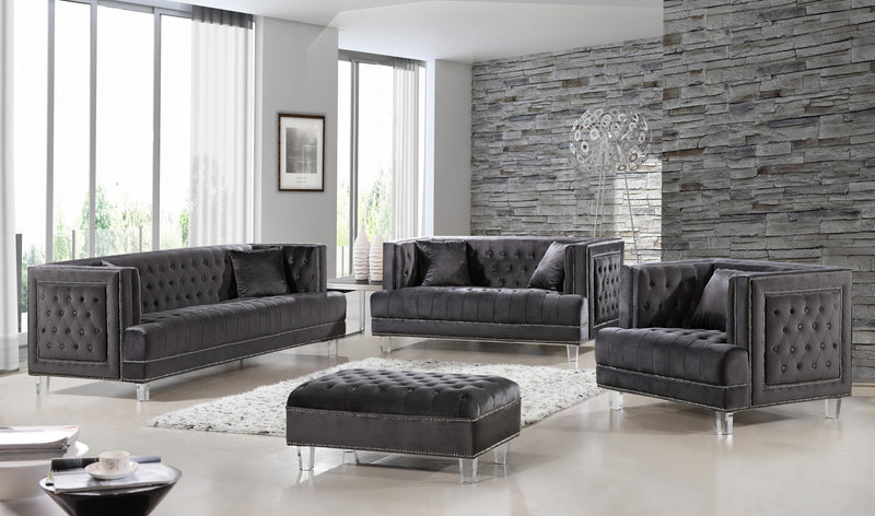 Lucas Grey Velvet Sofa