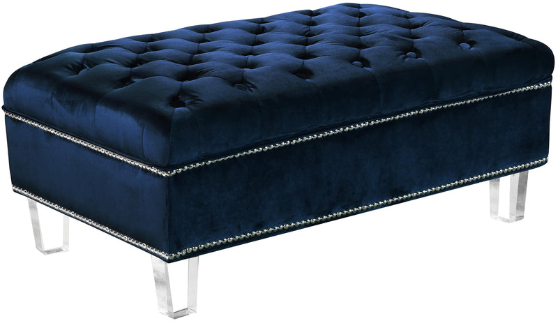 Lucas Navy Velvet Ottoman image