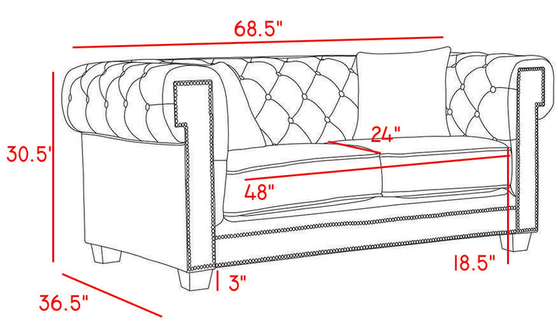 Bowery Green Velvet Loveseat