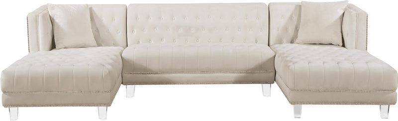 Moda Cream Velvet 3pc. Sectional