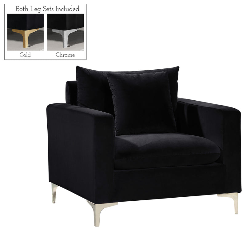 Naomi Black Velvet Chair