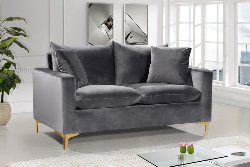 Naomi Grey Velvet Loveseat