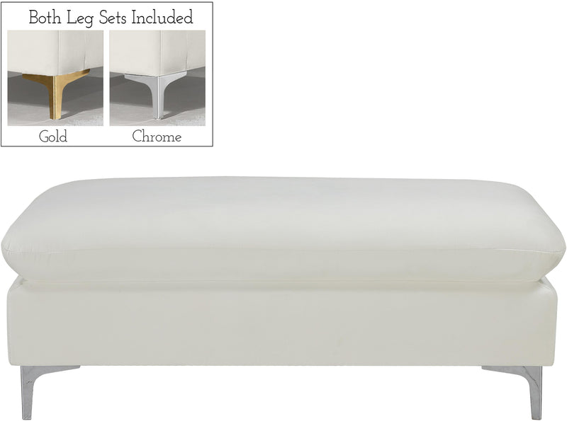 Naomi Cream Velvet Ottoman