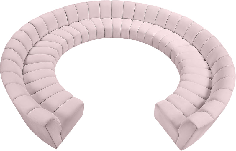 Infinity Pink Velvet 11pc. Modular Sectional image