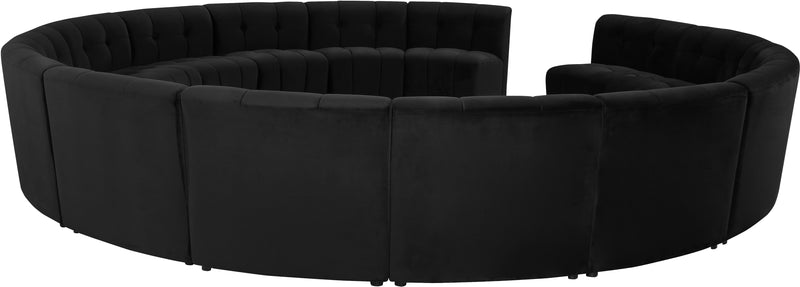 Limitless Black Velvet 15pc. Modular Sectional