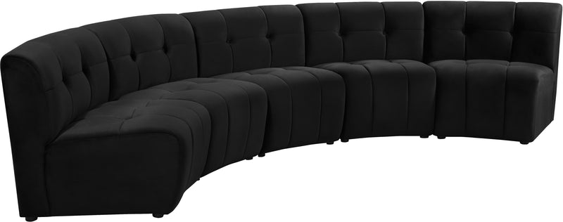 Limitless Black Velvet 5pc. Modular Sectional