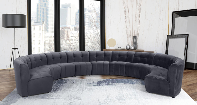 Limitless Grey Velvet 11pc. Modular Sectional