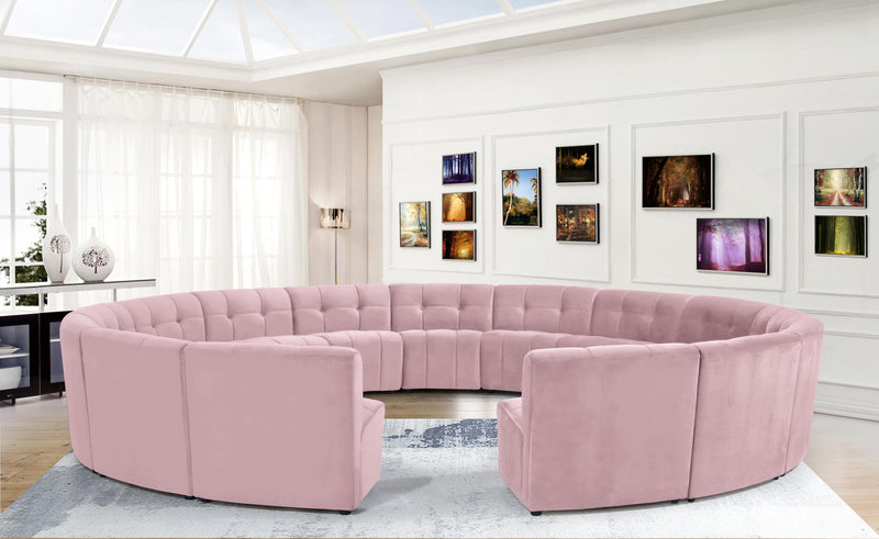 Limitless Pink Velvet 15pc. Modular Sectional