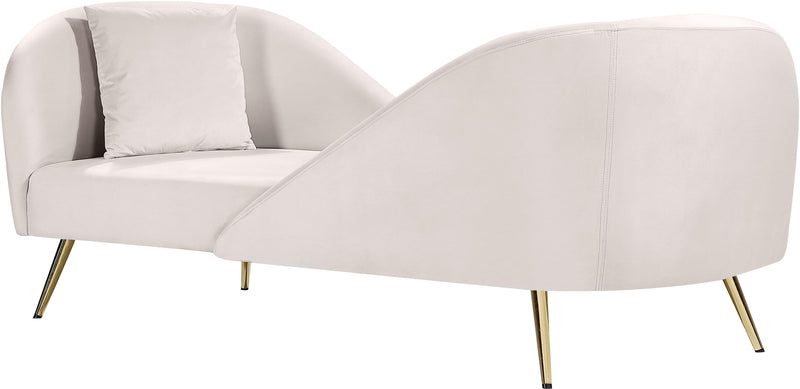 Nolan Cream Velvet Chaise