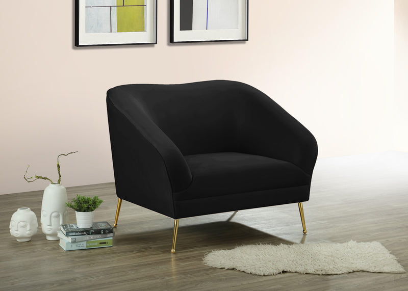 Hermosa Black Velvet Chair