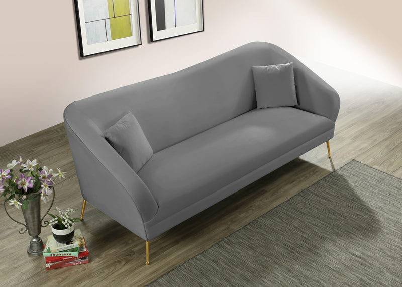 Hermosa Grey Velvet Sofa