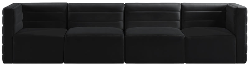 Quincy Black Velvet Modular Sofa