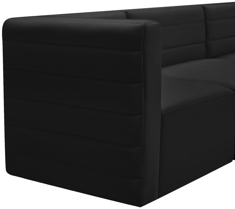 Quincy Black Velvet Modular Sofa