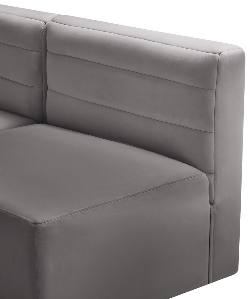 Quincy Grey Velvet Modular Corner Chair