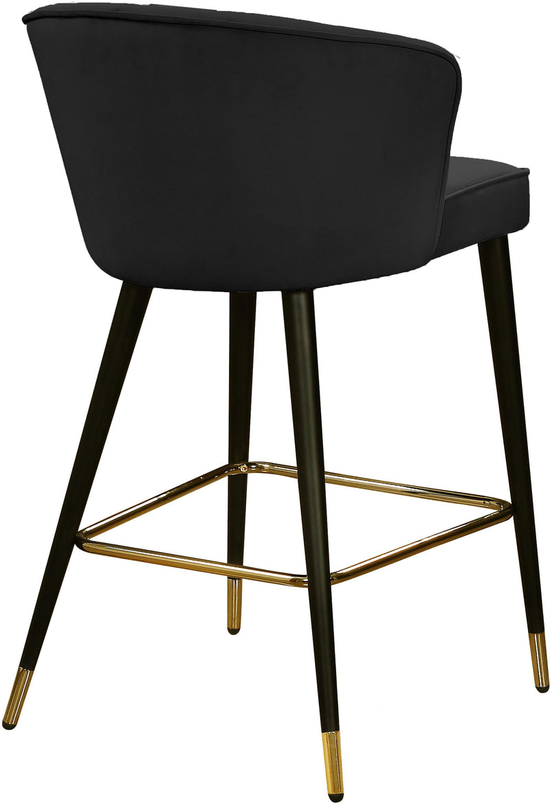 Cassie Black Velvet Stool