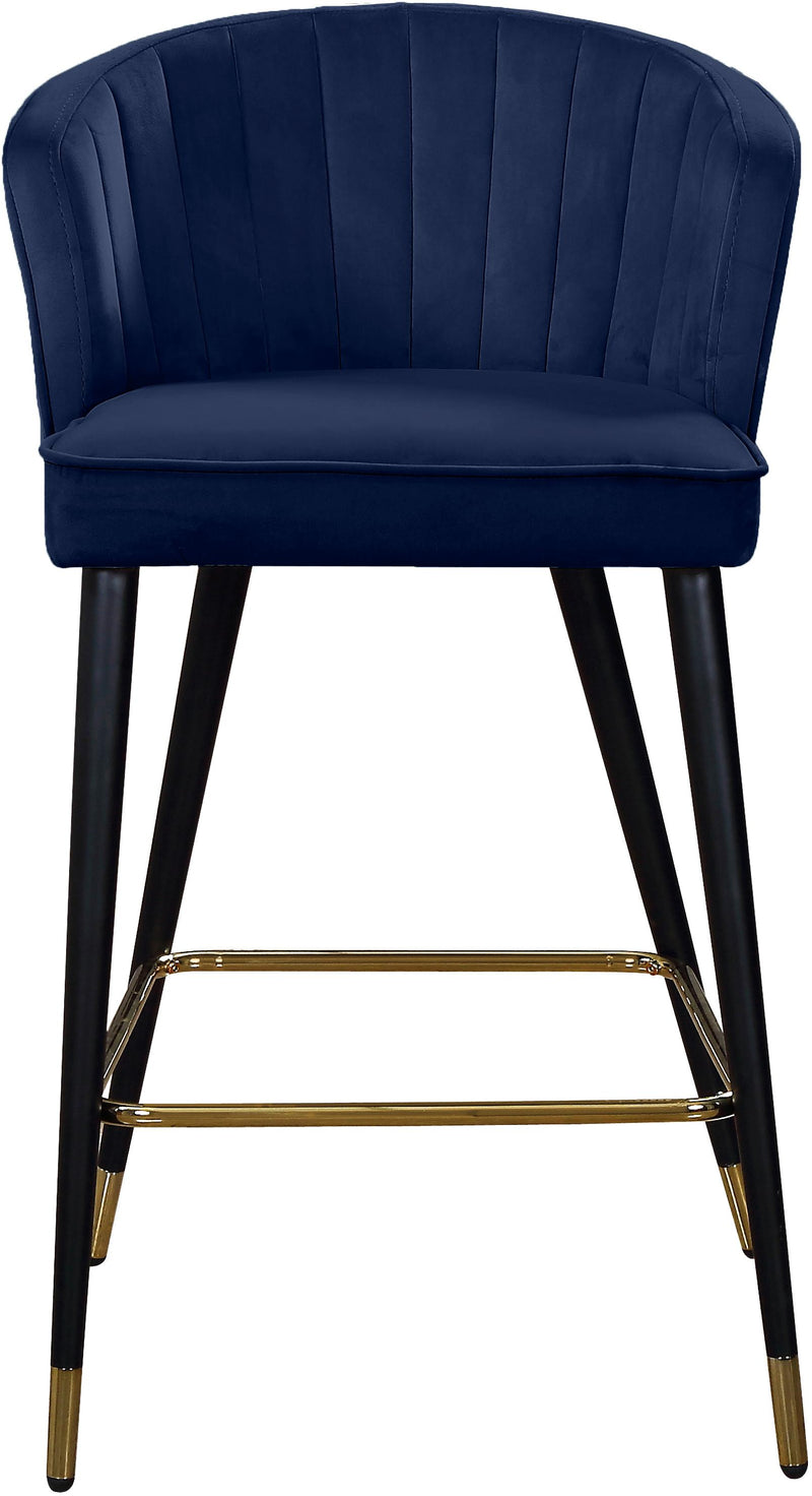 Cassie Navy Velvet Stool