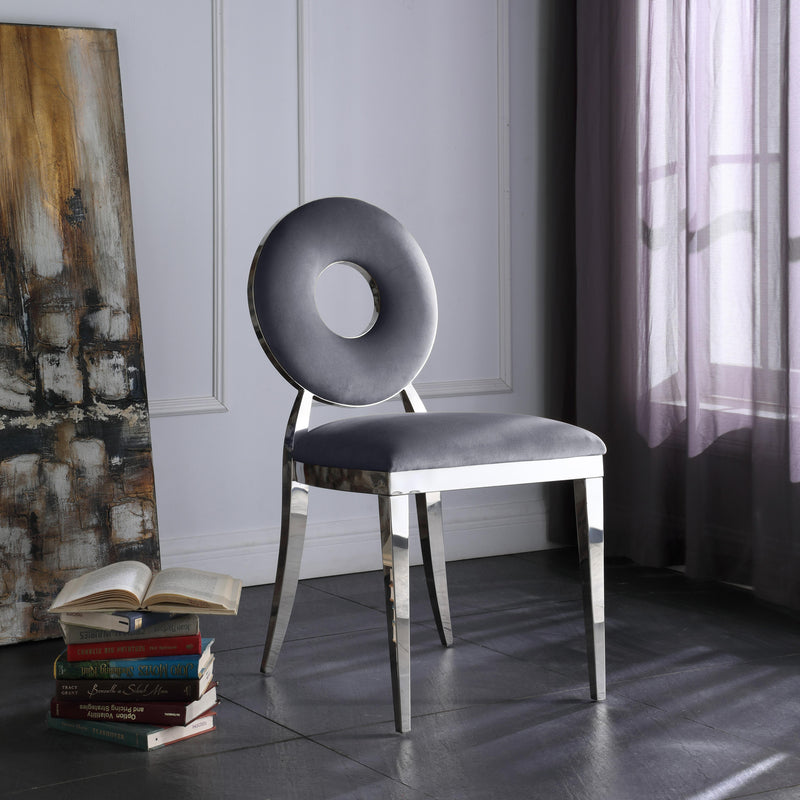 Carousel Grey Velvet Dining Chair