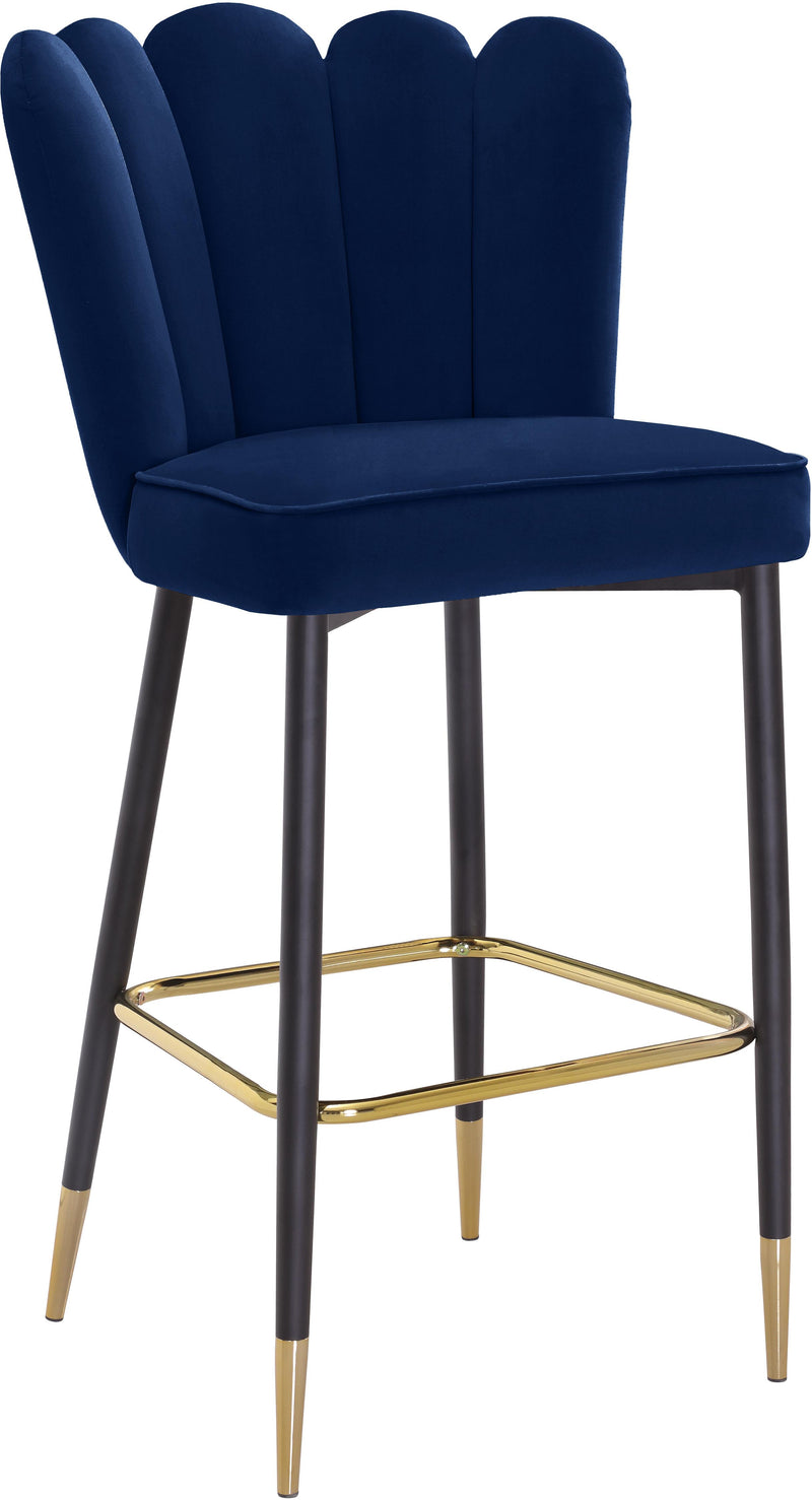 Lily Navy Velvet Stool