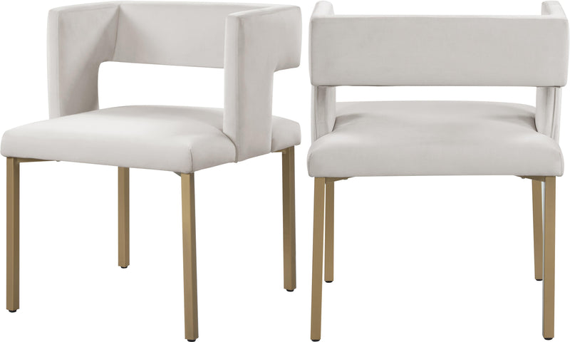 Caleb Cream Velvet Dining Chair image