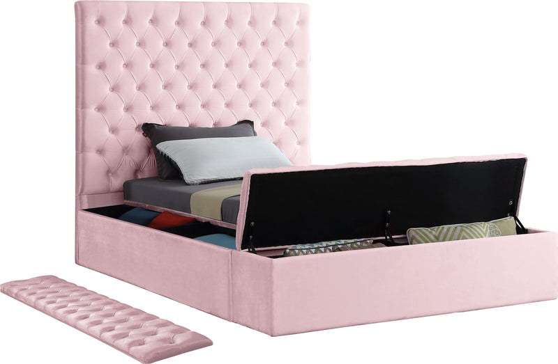 Bliss Pink Velvet Twin Bed (3 Boxes)