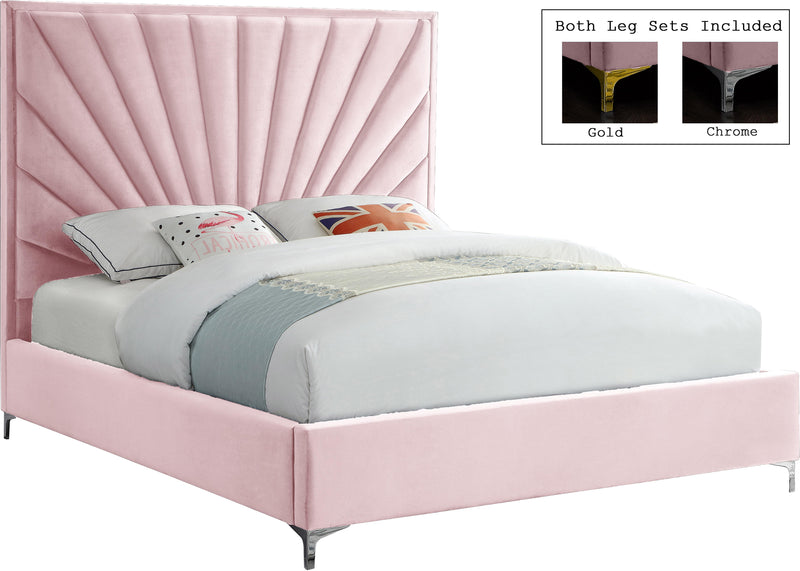 Eclipse Pink Velvet Queen Bed