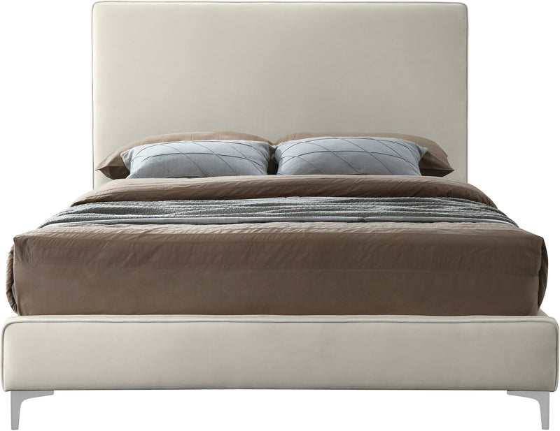 Geri Cream Velvet King Bed