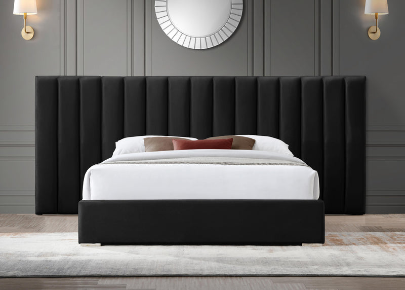 Pablo Black Velvet King Bed