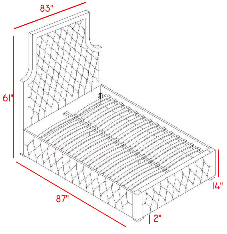 Sedona Cream Velvet King Bed