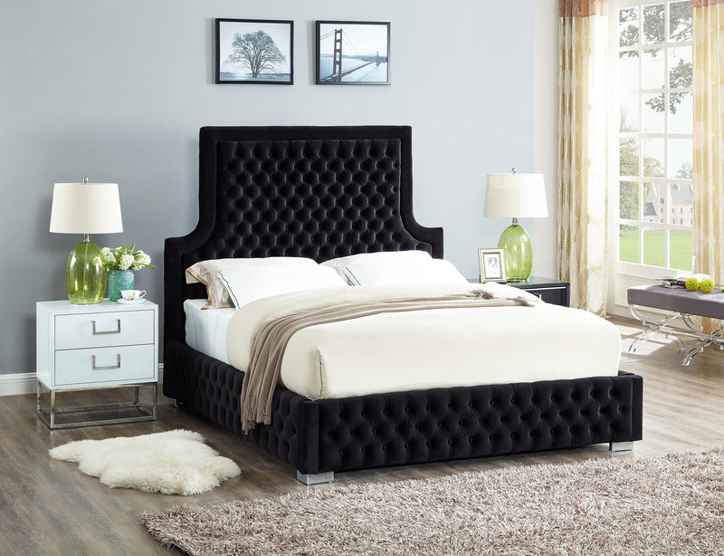 Sedona Black Velvet Queen Bed