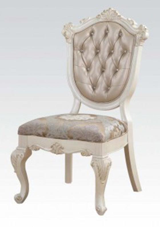 Acme Chantelle Side Chair in Rose Gold and Pearl White (Set of 2) 63542 image