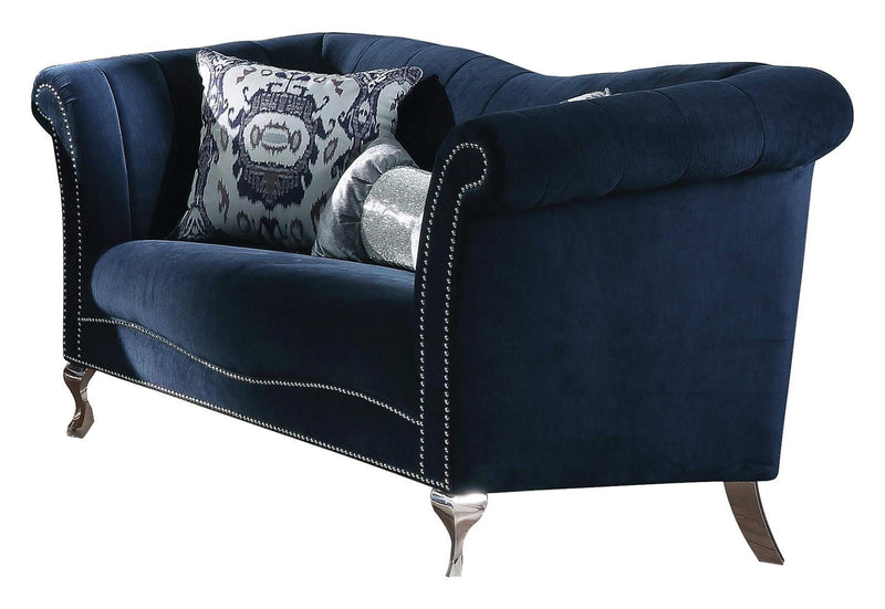 Acme Furniture Jaborosa Loveseat with 2 Pillows in Blue 50345 image