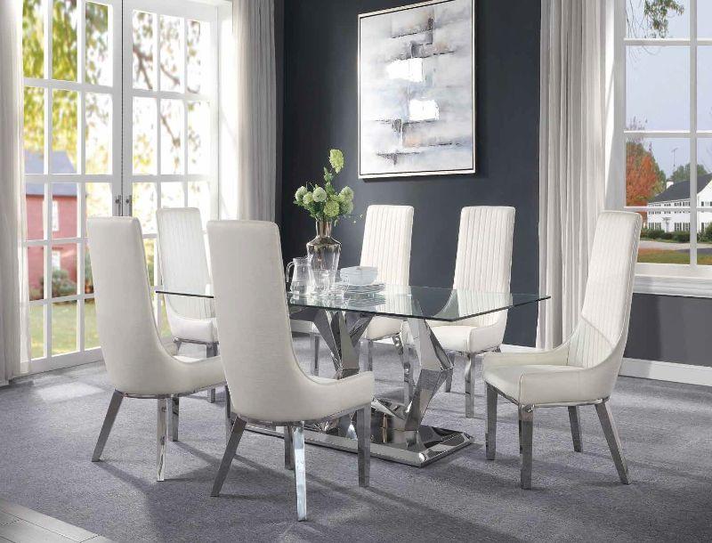 Gianna Clear Glass & Stainless Steel Dining Room Set image